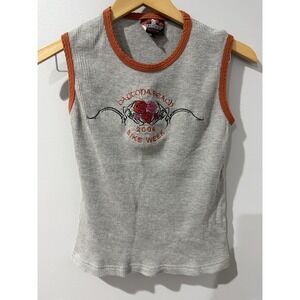 Biker Design Collection Shirt Sz L Sleeveless‎ Tank Top Daytona Beach Y2K M